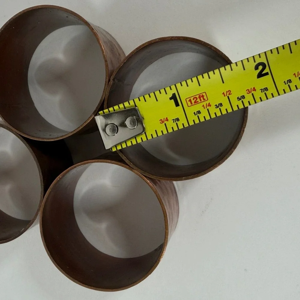 Vintage Hammered Copper Napkin Rings Set of 4 Rustic Farmhouse Table Decor